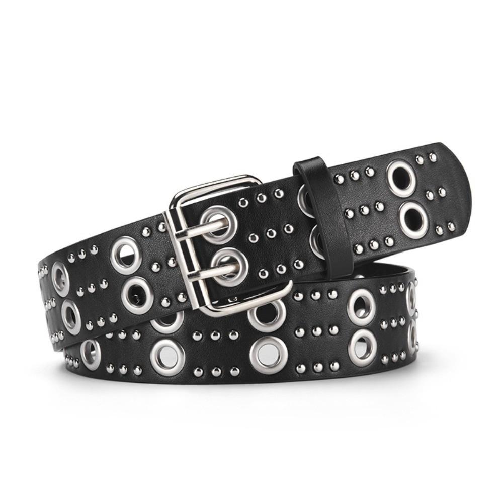 Retro Rivet Belt Luxury Design Punk Waistband Trendy Business Waist Belt Paired with Skirts Jeans