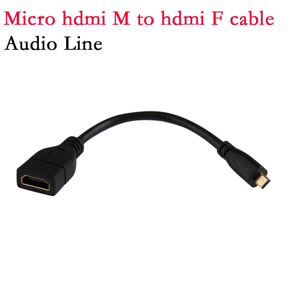 Совместимый с Micro HDMI кабель-переходник с разъемом D на HDMI, гнездовой разъем A Кабель HDMI-HDMI для стандартного интерфейса HDMI