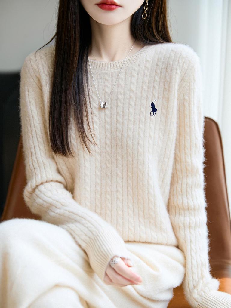 Женский приталенный шерстяной свитер крупной вязки - Коллекция Осень/Зима