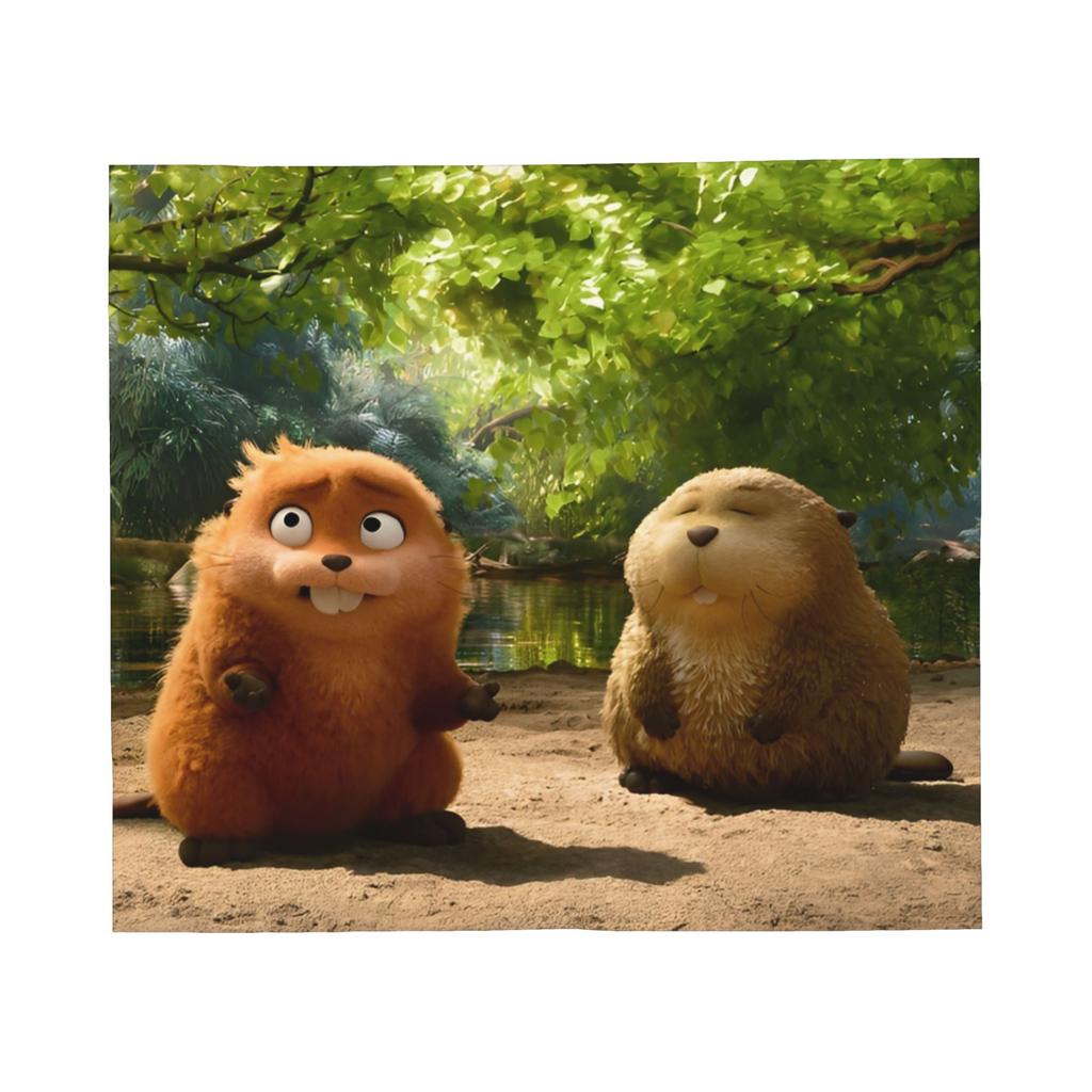 Hoppersed Cute Beaver Cartoon Flim 2026 Accessories Blanket Cozy Soft Throw Blankets for Bed 50x60 Inches Multisize Bedspread