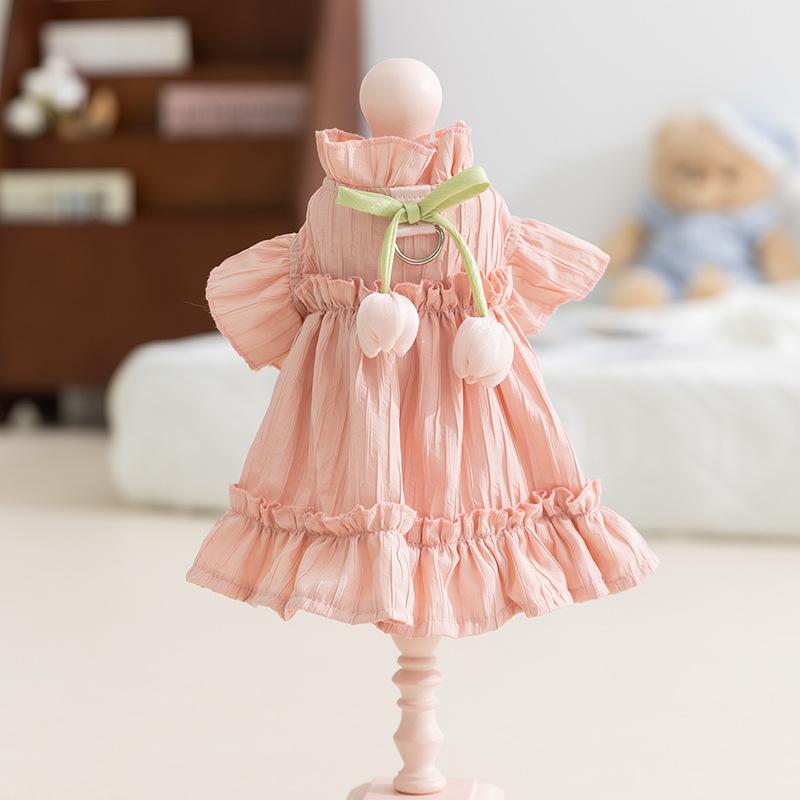 Tulip Princess Wind Pet Skirt Spring Summer Breathable Teddy Bi Bear Small and Medium Dogs Cat Puppy Dog Clothes