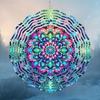 Vibrant 10-Inch 3D Kinetic Mandala Wind Spinner - 360° Rotating Metal Wall/Patio Decor with Hypnotic Geometric Patterns