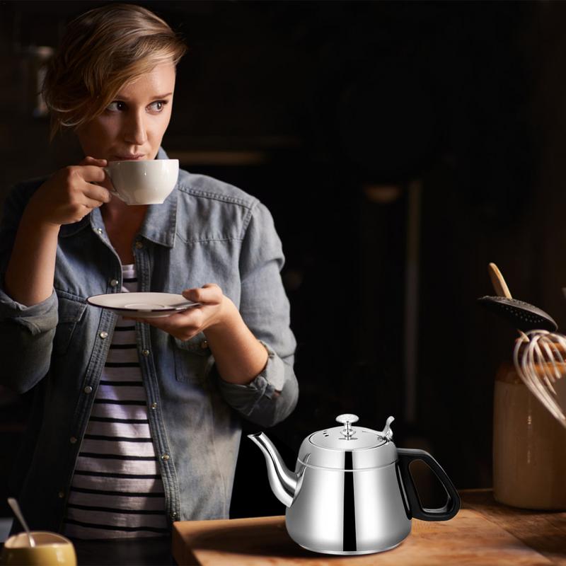 Чайник из нержавеющей стали 1,5 л, большой чайник с ситечком для чая, пищевой чайник большой емкости для воды для домашней кухни
