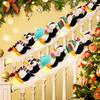 Christmas Penguin Snowman Claus Slide Decoration Plush Doll, Christmas Stair Handrail Decoration