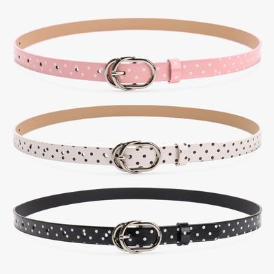 Korean Style Polka Dot Belt Thin Design Decorative Leather Belt Thin Women Belt For Women