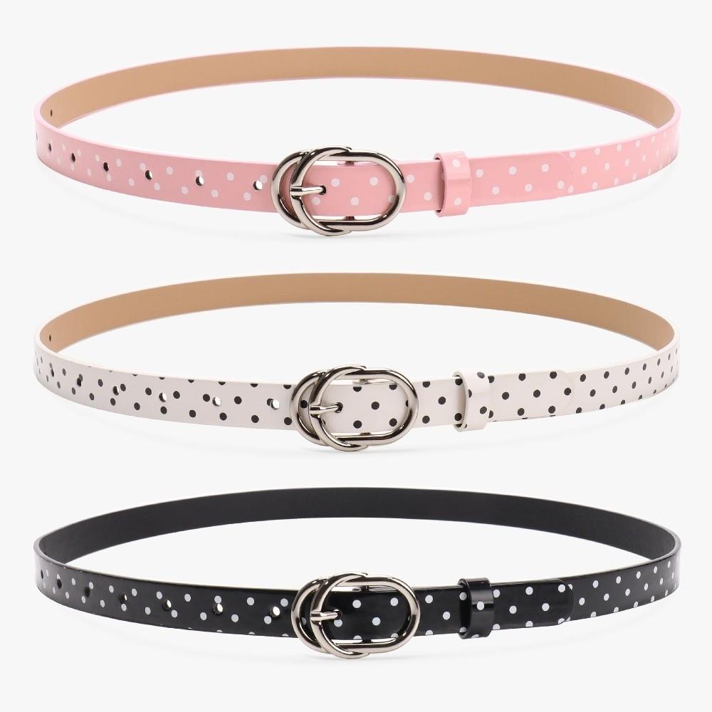 Korean Style Polka Dot Belt Thin Design Decorative Leather Belt Thin Women Belt For Women