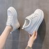 Fashion 8cm Genuine Leather Women Shoes Sneakers Platform Heel Height Increased Wedge Pumps Sneakers Shoe Breathable Heels for Women