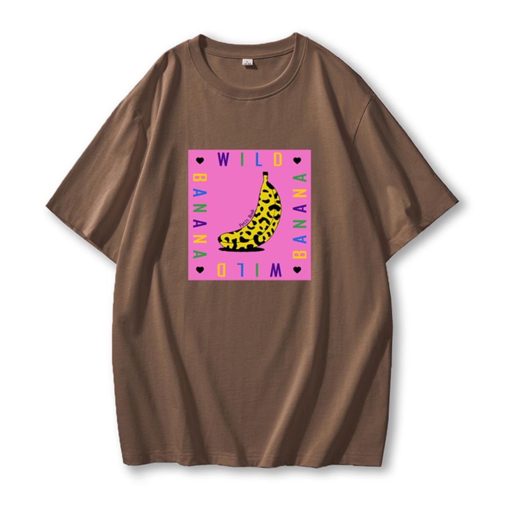 Hirsionsan Colorful Banana Graphic Printed T Shirt Women Summer Cotton Short Sleeve Loose Tee Female Oversized Girls Tees Tops