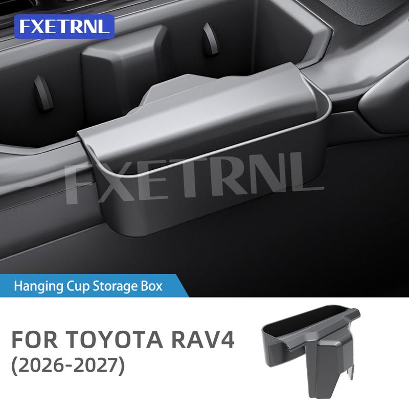 Для Toyota RAV4 2026-2027 Органайзер-лоток на центральную консоль Комплект аксессуаров для интерьера автомобиля Премиум ABS Подвесной держатель для напитков Мусорный контейнер
