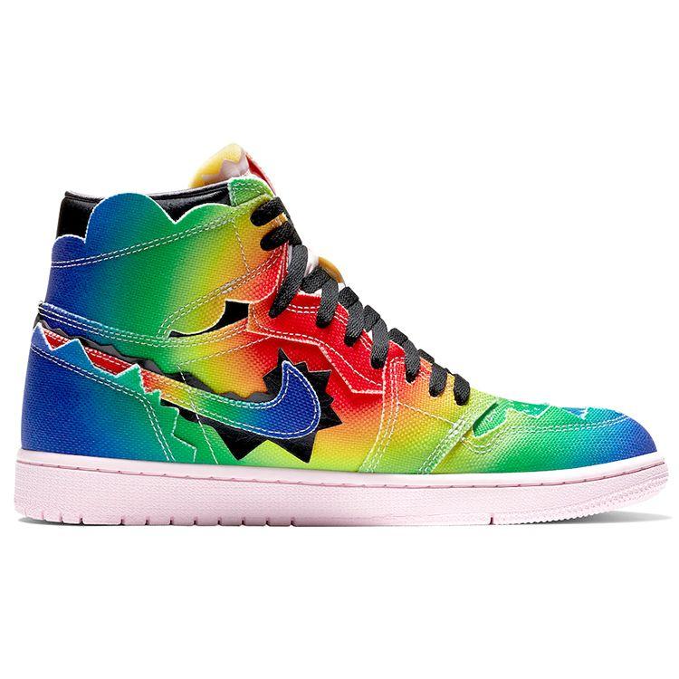 J. Кроссовки унисекс Balvin x Air Jordan 1 Retro OG High Colores Y Vibras, разноцветные, черные, розовые, пенопласт DC3481-900