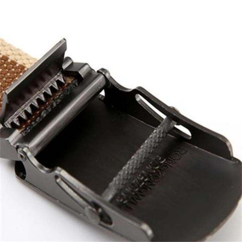 New Waist Belts Men Womens Unisex Cotton Canvas Fabric Webbing Black Buckle Belt Army Accessories