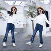 Children's Denim Pants Spring and Autumn Girls Flared Casual Long Pants