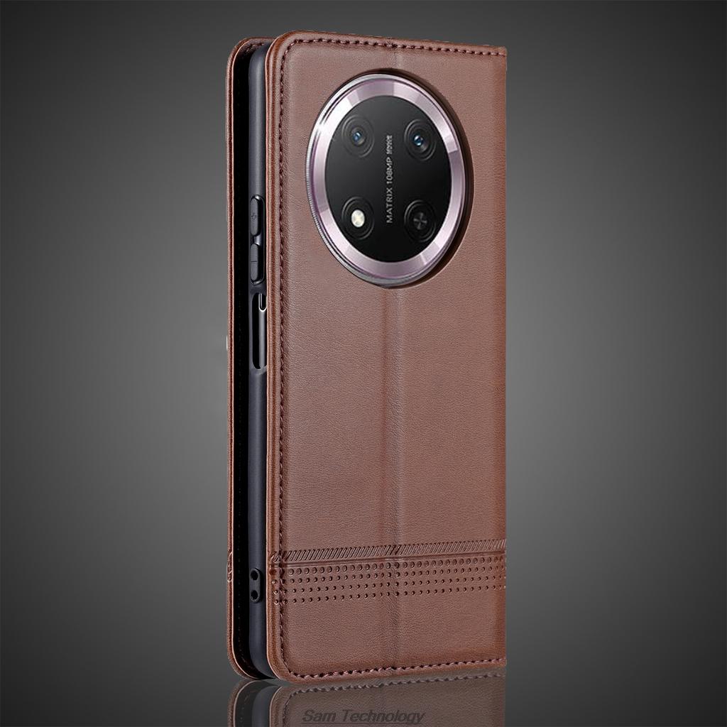 Магнитный адсорбционный кожаный чехол для Huawei Honor Magic 7 lite / Magic7 lite 5G Flip Cover Protective Capa Fundas Coque