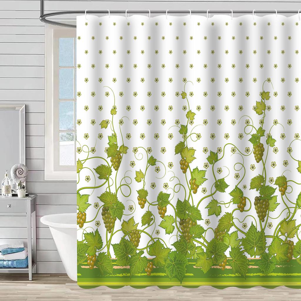 Водонепроницаемая и устойчивая к плесени душевая штора с 3D цифровой печатью, с принтом растений и камней, перегородка для душа и ванной