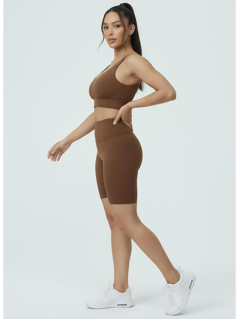 Женские велосипедные и йога-шорты с высокой талией средней длины, высокая эластичность