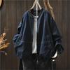 Женские винтажные куртки-стойки однотонные на молнии осенние пальто свободные лоскутные карманы повседневные куртки