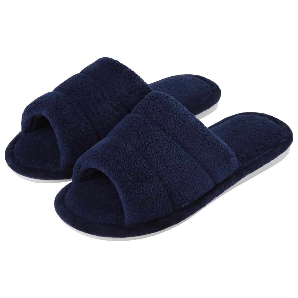 Comwarm Plush House Slippers For Women And Man Open Toe Cozy Cotton Shoes Indoor Outdoor Flat Soft Breathable Non-slip Sandals