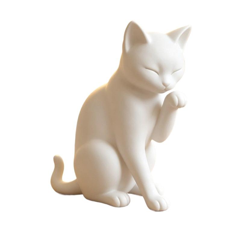 3D-печатные куклы-кошки, облизывающие лапы, украшения для комнаты, рабочего стола, окна, коллекционные сцены, домашние аксессуары на тему кошек