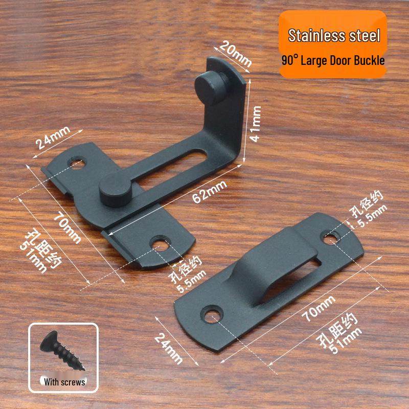 Нержавеющая сталь 90° Задвижка-шпингалет для раздвижных дверей для ванной комнаты и окон