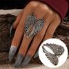Women Rings Silver Color Wear Resistant Alloy Angel Wing Metal Rings 