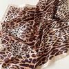 Fashion Square Silk Scarf Classic Leopard Print Hijab UV Protection Sun Shawl Bandana Multi-use Headscarf for Beach Vacation