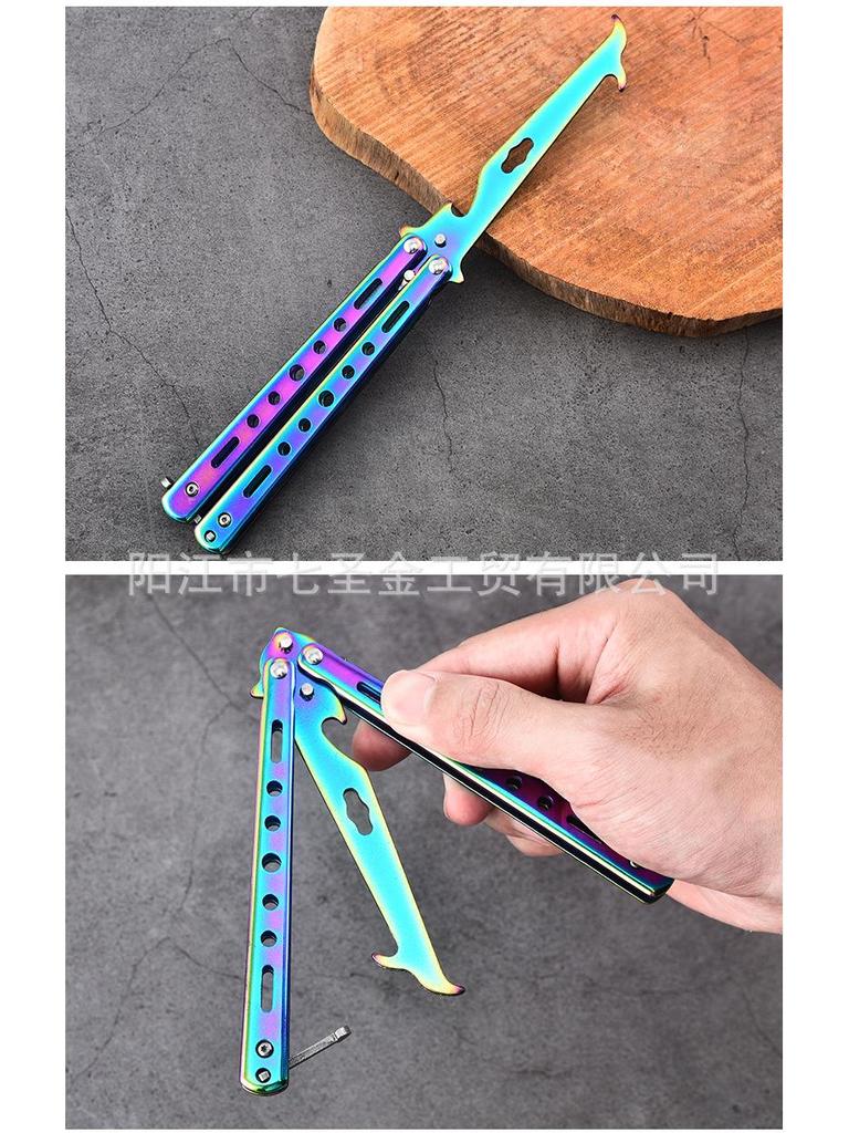 Ненаточенный складной нож из нержавеющей стали с многофункциональным крюком-камнем для чистки шин и копания