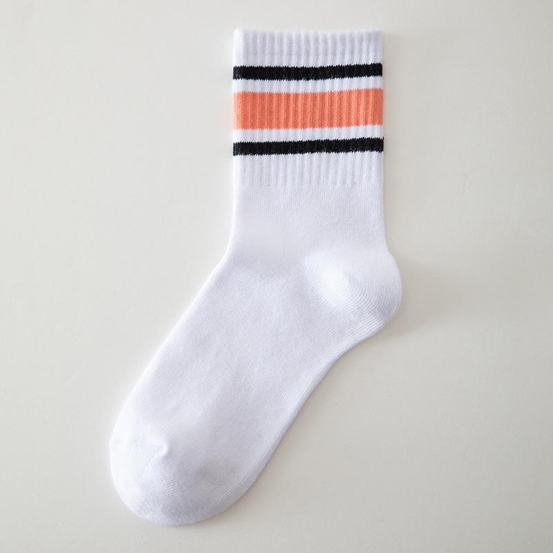 Новые модные полосатые спортивные носки до середины икры с цветными блоками, мужские и женские дышащие хлопковые носки, уличные носки для бега, баскетбола, велоспорта