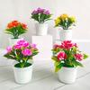 Potted Plant Lifelike Artificial Plastic Simulation Flowers Pot for Home