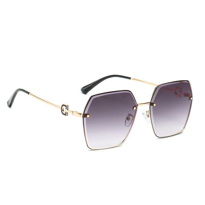 Borderless High-End Popular High-Value Sunglasses Travel Driving Outdoor Sunglasses Summer Sunscreen Large-Frame Glasses