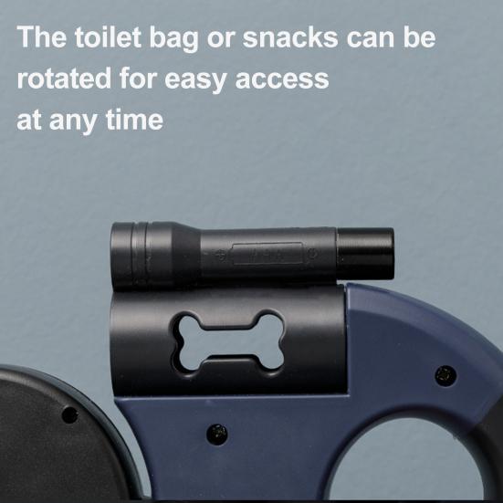 Двойной выдвижной поводок для собак, двухсторонний, 16 футов, выдвижной, с дозатором для фекалий и светодиодной подсветкой для 2 маленьких собак весом до 5 кг