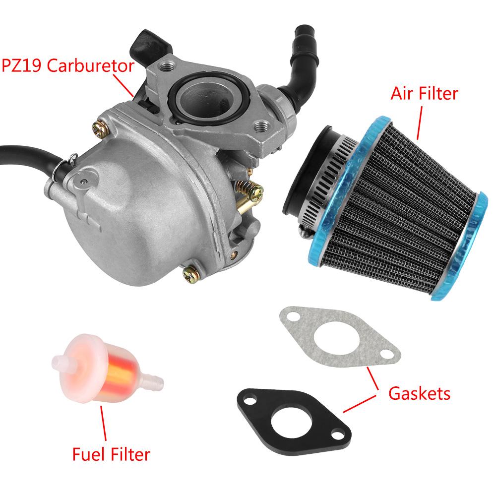 Для квадроцикла, питбайка объемом 50cc 70cc 80cc 90cc 110cc 125cc с воздушным фильтром 35 мм, карбюратором 19 мм PZ19, универсальным топливным фильтром, топливной системой 2