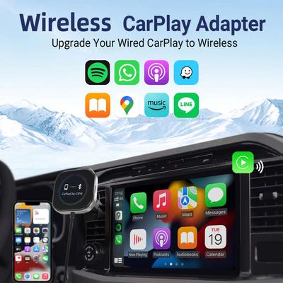 Проводной к Беспроводному Конвертер CarPlay, Адаптер Системы Умного Подключения и Развлечений для Автомобиля, Модернизированный Зажим для Освежителя Воздуха