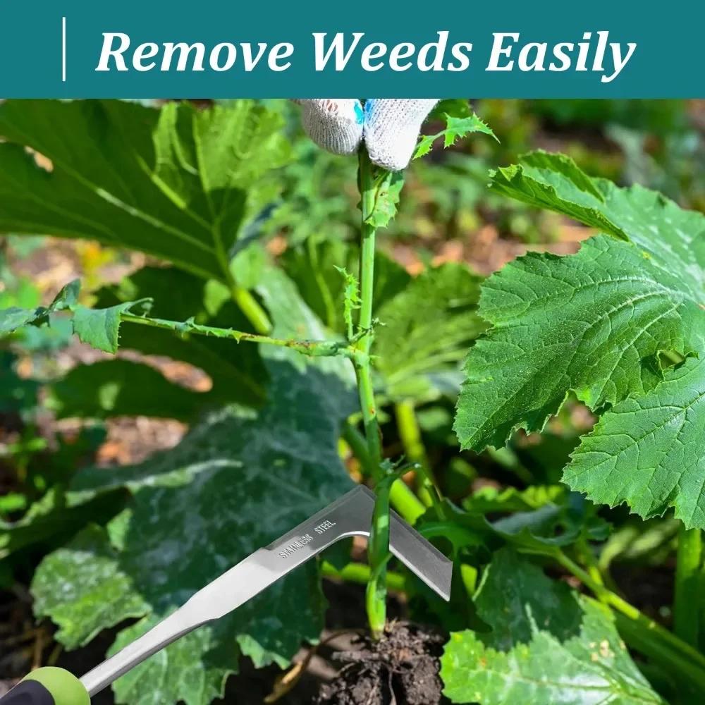 1Pcs Stainless Steel Manual Weeding Tool, Weed Cutter Scarifier Rooter, Weed Cutter for Gardening and Outdoor Lawn Care