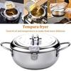 Fryer with Thermometer Lid Non-stick Stainless Steel Frying Pot for Kitchen