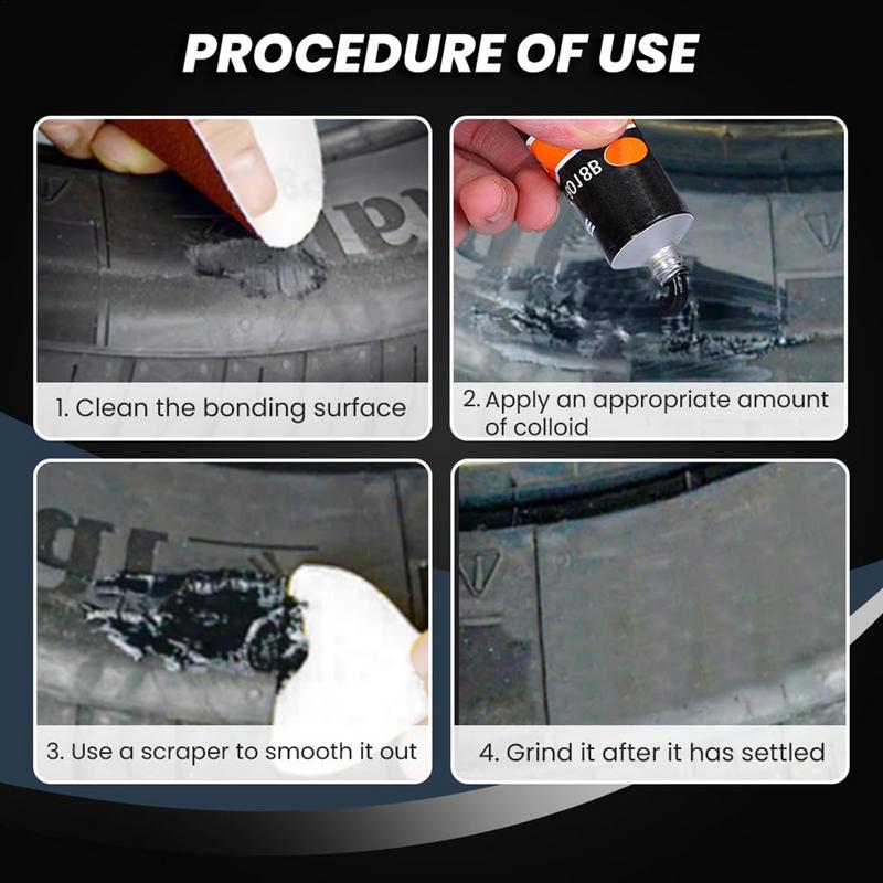 Black Tyre Repair Instant Liquid Strong Rubber Glues Wear-resistant Rubber Non-corrosive Adhesive Glue Auto Tire Sidewall Repair