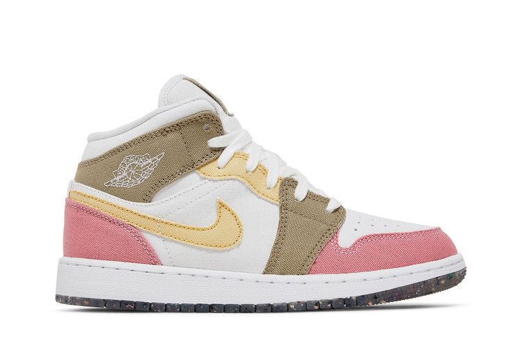Jordan 1 Mid SE Pastel Vivid Green Grind (GS)