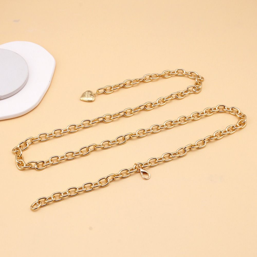 Versatile Waist Chain Belt Alloy Metal Waist Chain Fashion Heart Pendant Waist Chain  For Women