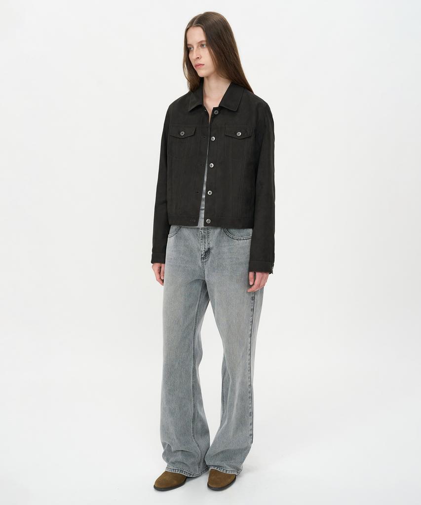 INSILENCE WOMEN Broken Twill Straight Jeans Light Grey