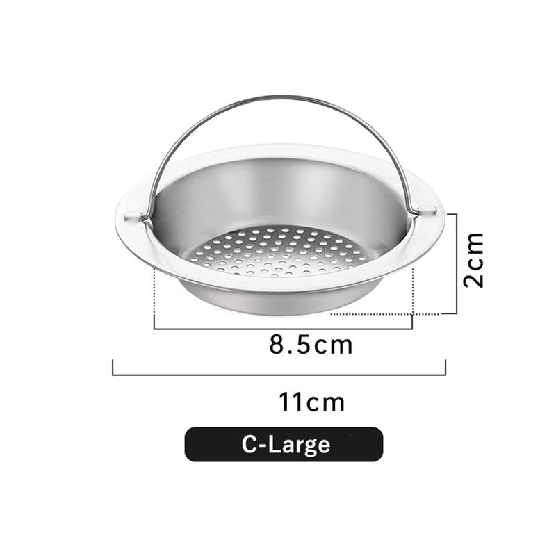 Фильтр-сифон для кухонной металлической мойки, сетчатый фильтр из нержавеющей стали, слив для пищевого шлака, слив для душа в ванной, улавливатель волос
