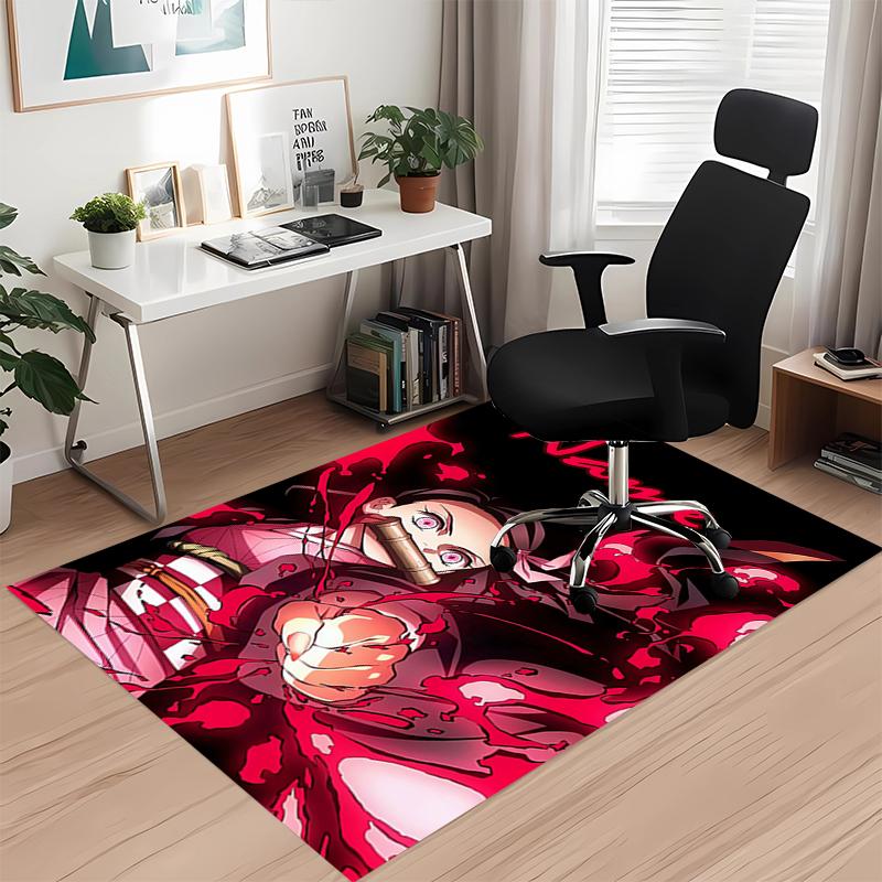 Custom Name Demon Slayer Printed Carpet, for Office Chair Living Room Bedroom Kitchen Room Decor Gifts.