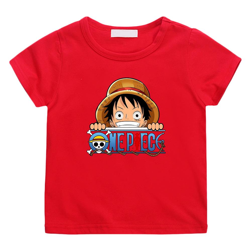 One Piece 2026 Новый Монки Д. Луффи Аниме Принт Детская Футболка Летняя Хлопковая Повседневный Топ Уличная Мода Для Мальчиков Унисекс Футболки
