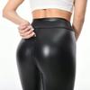 Женские однотонные леггинсы для тренировок, спортивные кожаные брюки для фитнеса, спортивные брюки