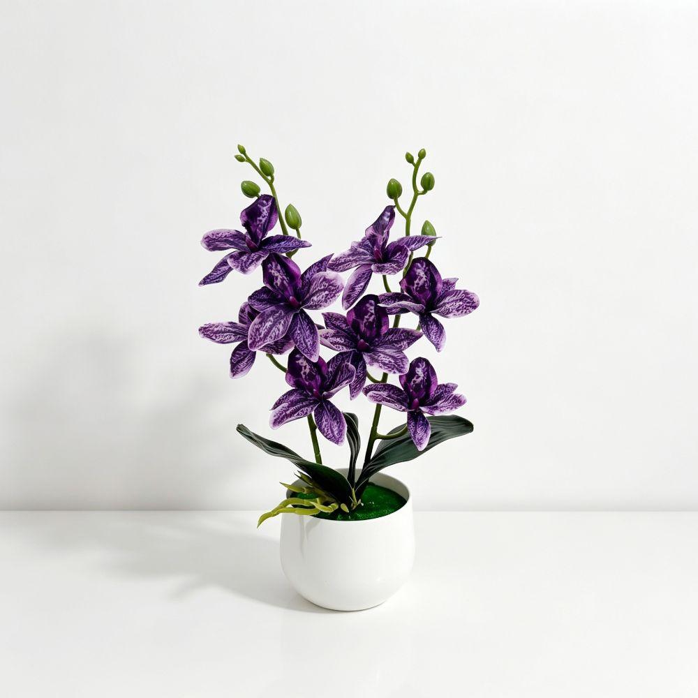 Silk Petals Simulation Cymbidium Bonsai Multicolor Simulated Orchid Plant Desktop Ornament