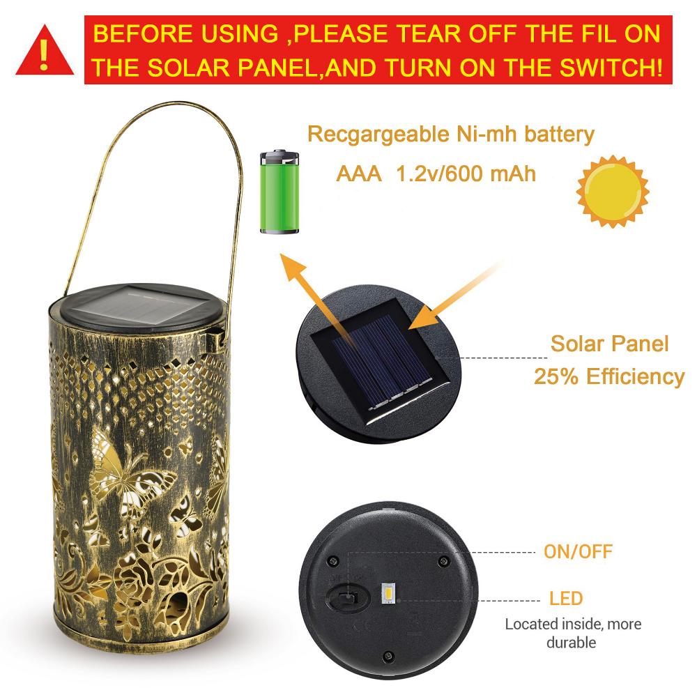 Солнечная проекционная лампа-бабочка-колибри из кованого железа, полая вилла, сад, двор, солнечный фонарь можно подключить к подвесной лампе