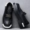Трендовая нишевая мужская обувь новая модная обувь на платформе с увеличением высоты кожаная обувь универсальная повседневная обувь натуральная кожа для работы и учебы прилив