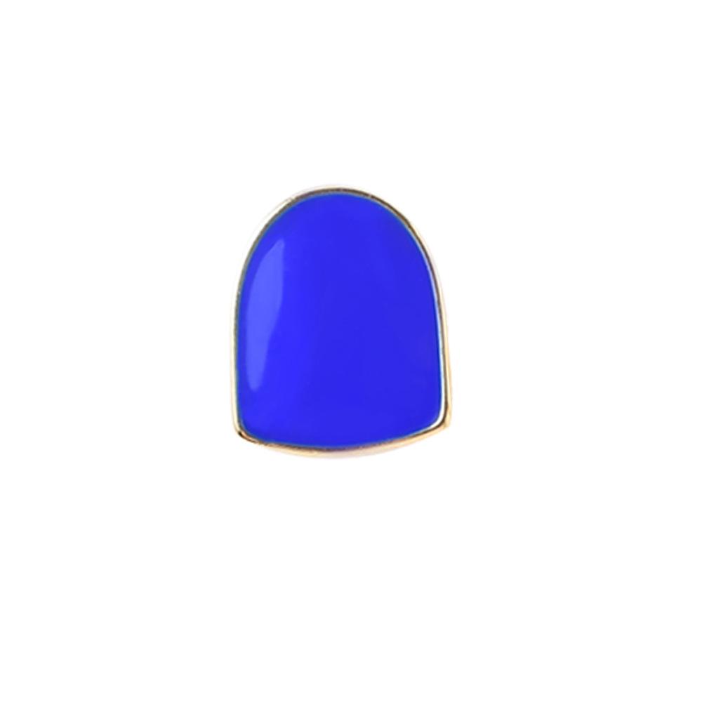 New Hot Sale European Hip Hop Colorful Tooth Socket Two Teeth Combination Real Gold