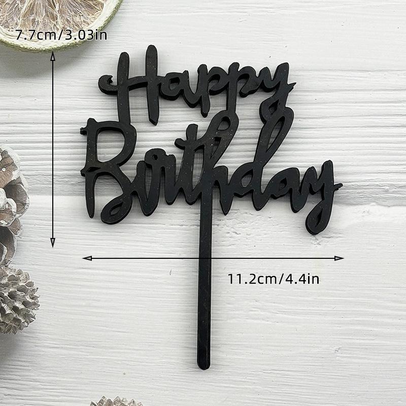 10pcs Set 32 Styles Happy Birthday Cake Topper Black Gold Cake Toppers Baby Shower Cake Birthday Party Cake Flag Decorations