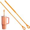2Pcs Silicone Straw Cleaner Brush, 9.84in Reble Straw Cleaner with Bendable Steel Core, Extra Long Soft Bottle Brush for Clearing Glass Straws,