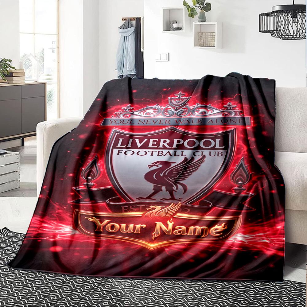 Liverpool Personalized Name Blanket Lightweight Customizable Blanket Durable Comfort Versatile for Picnics Sofa Couch Bedding Four Seasons Multipurpos
