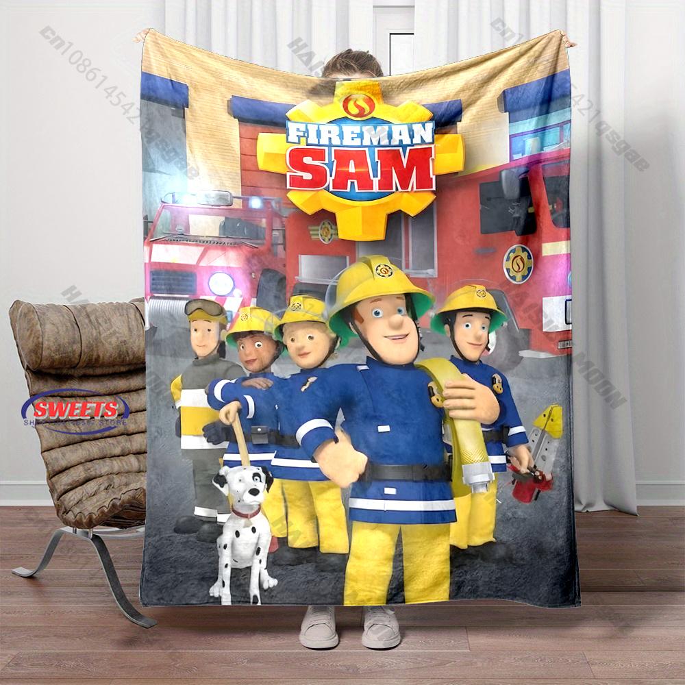 Cartoon Animation Theme Blanket Fireman S-Sam Print Blanket Home Travel Blanket Sofa Bedding Cover Blankets Gift for Boys Girls